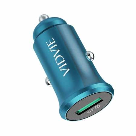 Ładowarka samochodowa 1xUSB 3.0A QC 18W VIDVIE CC520 zielona